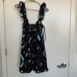 For Love and Lemons Leanne Mini Dress in Black